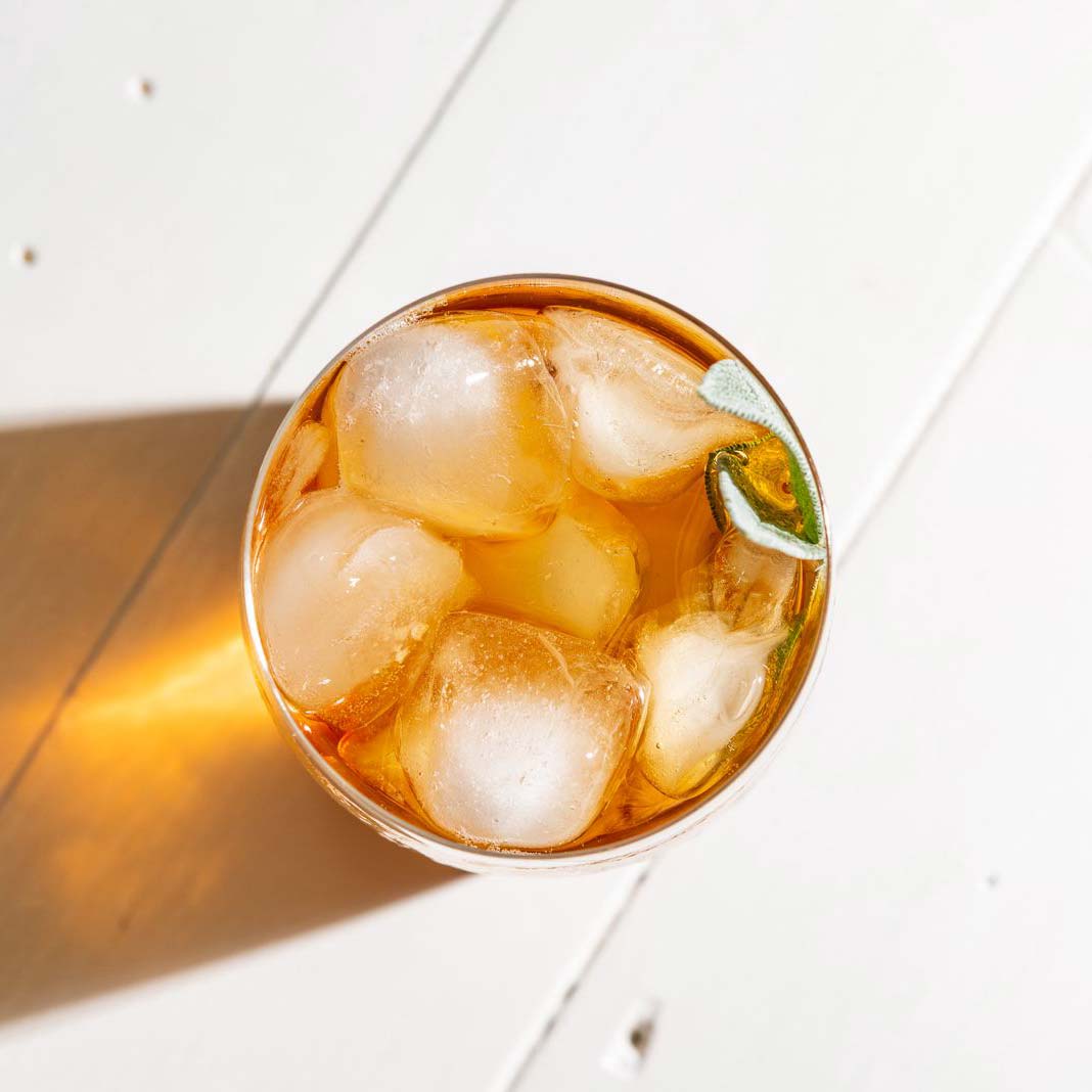 aerial shot of iced tea