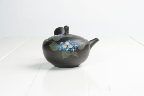 Kyusu Blue Flower Hydrangea 130ml - Tokoname